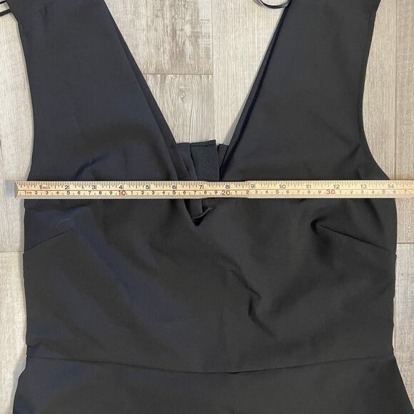 Zara woman plunging v neck, fit & flare open back party dress size large - Picture 4 of 12